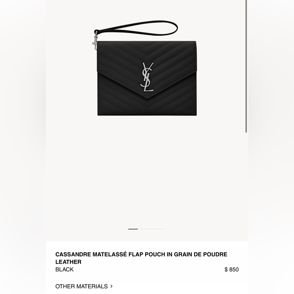 YSL Saint Laurent CASSANDRE MATELASSÉ FLAP POUCH IN GRAIN DE POUDRE LEATHER